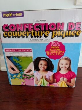 made by me! Kids No-Sew Fleece Tie Blanket Kit — Pink, Blue, Yellow